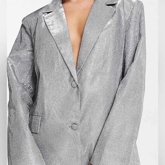 Sparkly silver blazer size XL - worn once for my birthday🪩 - Picture 4 of 4